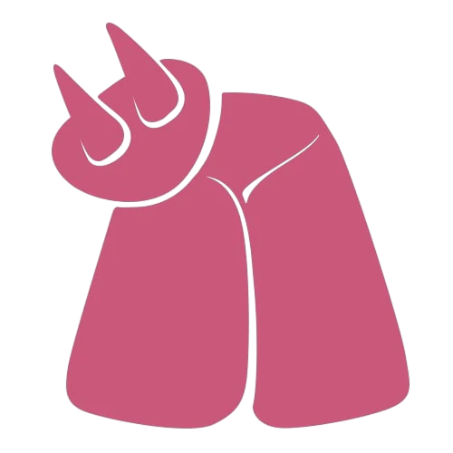 Eine einfache, stilisierte rosa Illustration eines Kuheuters mit zwei sichtbaren Zitzen, dargestellt in minimalistischem und abstraktem Design auf schlichtem Hintergrund.