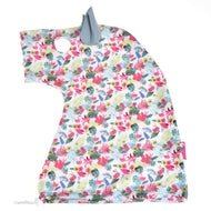 The Hobby Horse LarDen Star (Lycra) by Hobby Horse LarDen is a unicorn-shaped, floral-patterned hooded protective suit with grey ear and horn, bright pink, green, and blue leaves—doubles as a washable hobby horse cover for versatile use.