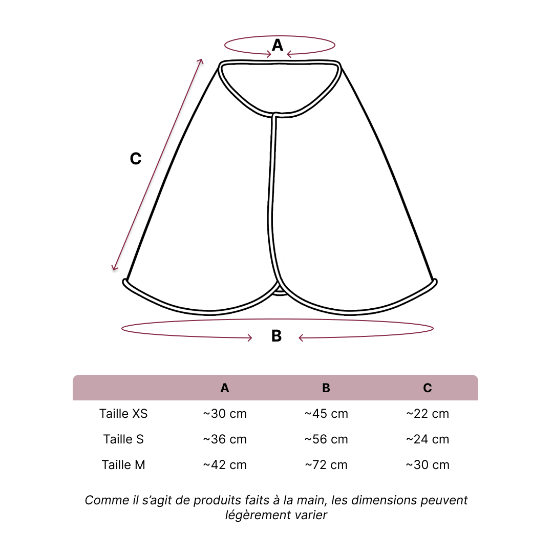 Size guide – Blanket XS – FR