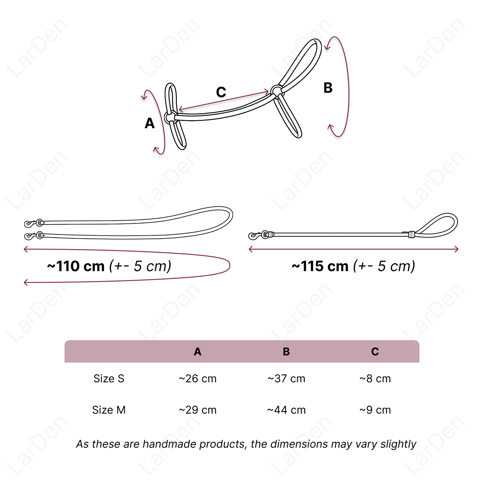Size guide – Perfect Combination – EN