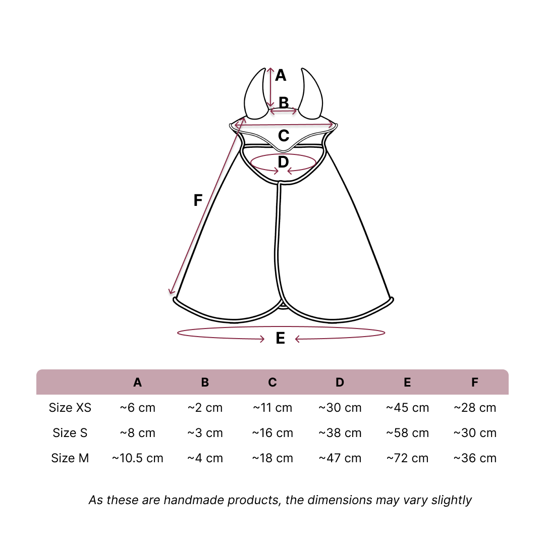 Size guide – Raincoat XS – EN