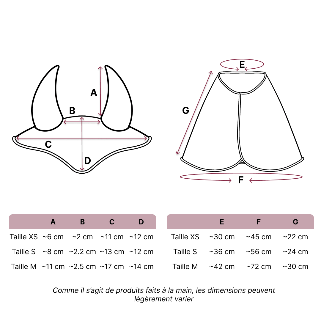 Size guide – Set XS – FR