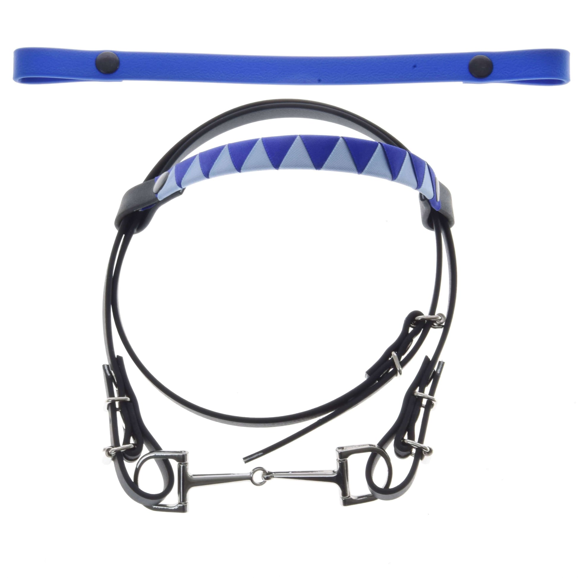 Zaumzeug mit 2 Stirnbändern Blau (Gr. M)