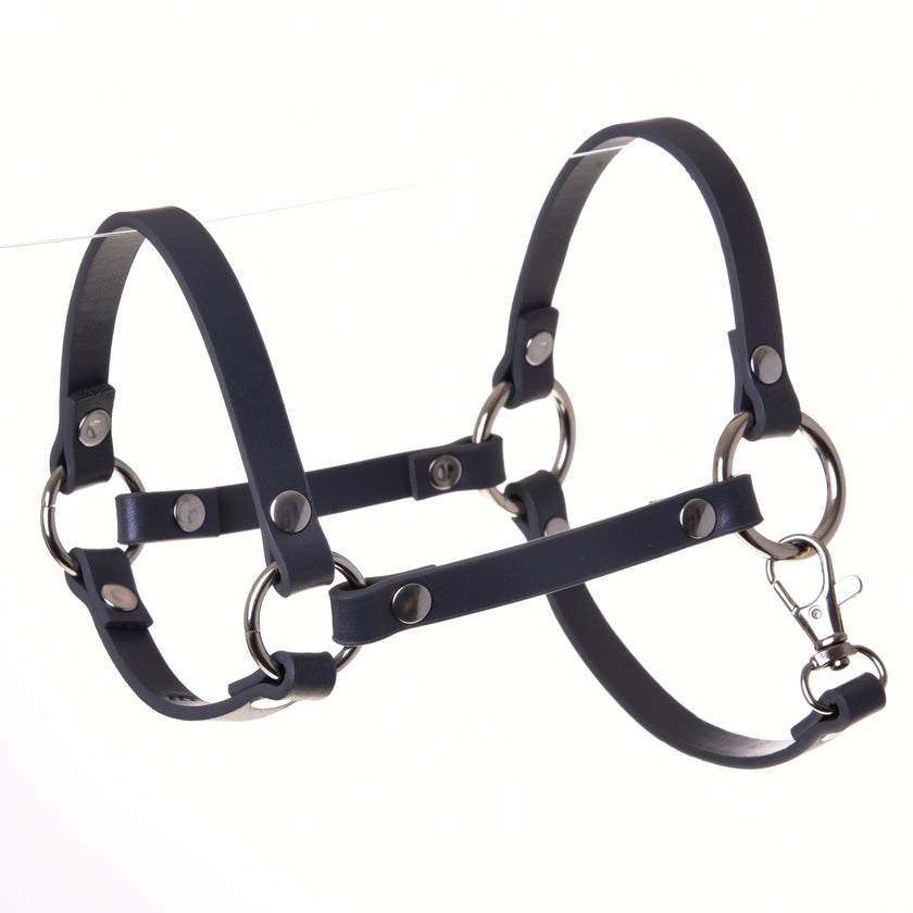 Halter - dark grey leatherette (size S)