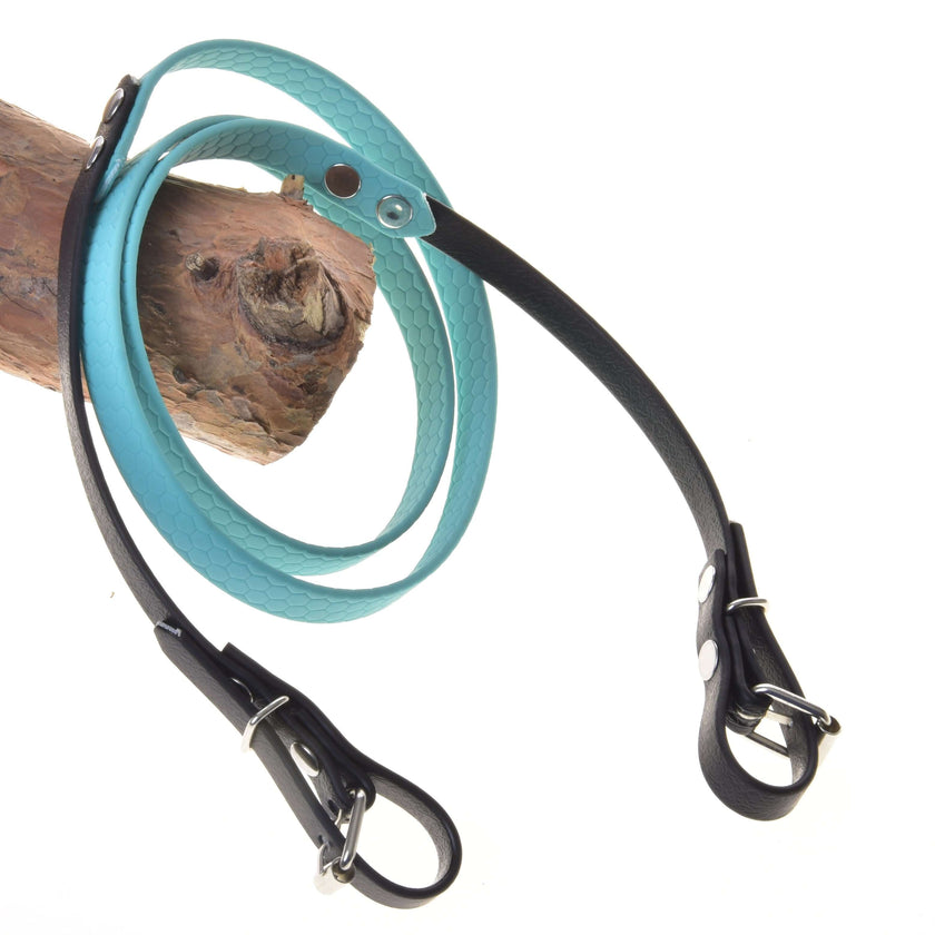 Rênes caoutchoutées turquoise
