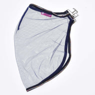 The Fly sheet LarDen by Hobby Horse LarDen is a transparent mesh PES horse fly mask with navy blue trim, two metal buckles, and a pink label—ideal to pair with your favorite fly sheet or hobby horse accessories.