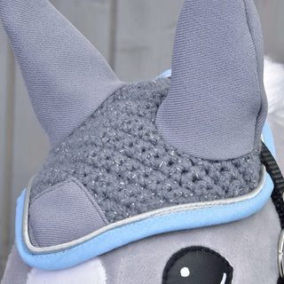 Bonnet d’oreilles gris en crochet