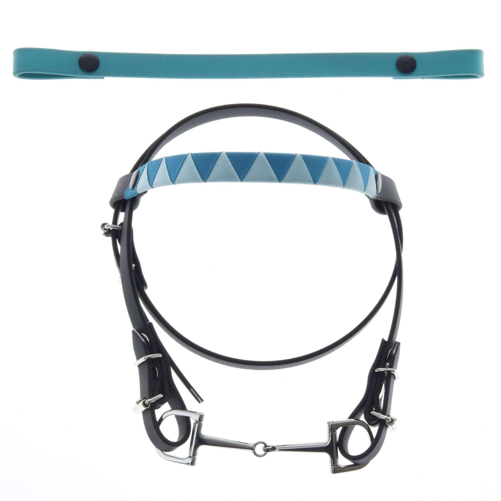 Bridle with 2 headbands turquoise (Size M)