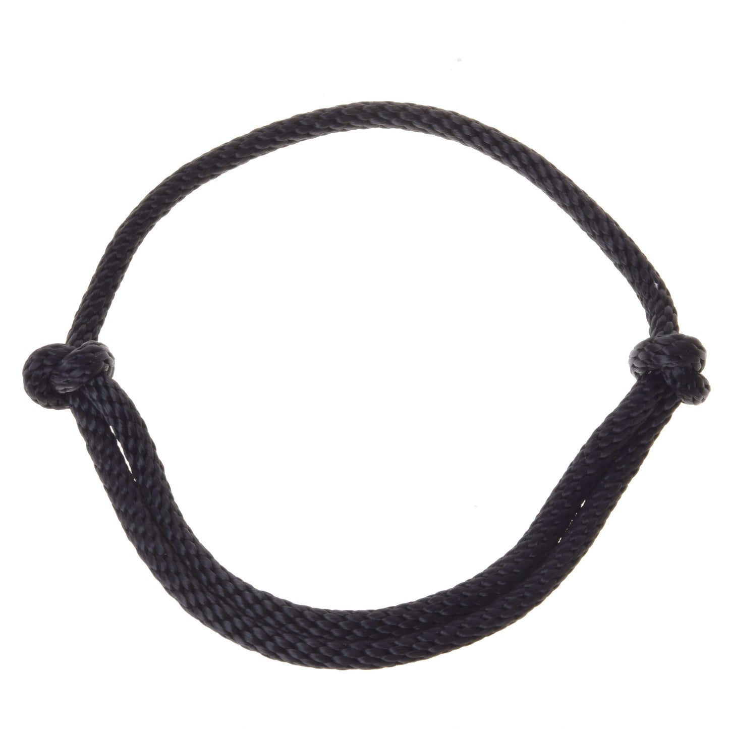 Cordéo noir de Hobby Horse LarDen, cordeo réglable fait main en noir avec nœuds latéraux, idéal pour monter sans bride ou pour les activités de Hobby Horse.
