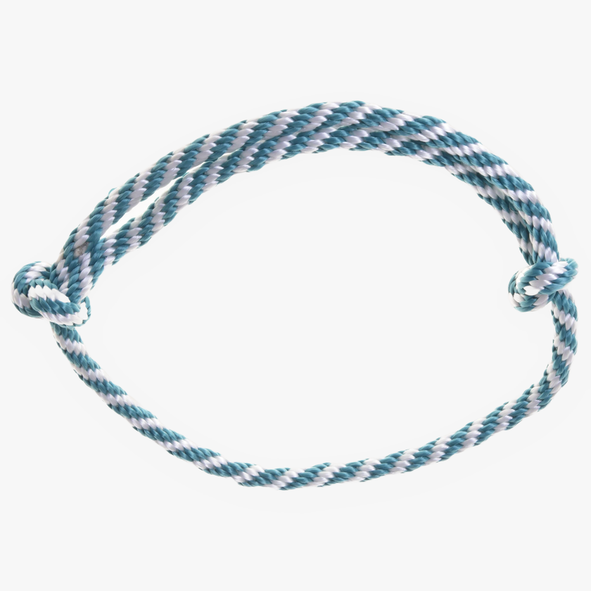 Cordéo rayé turquoise