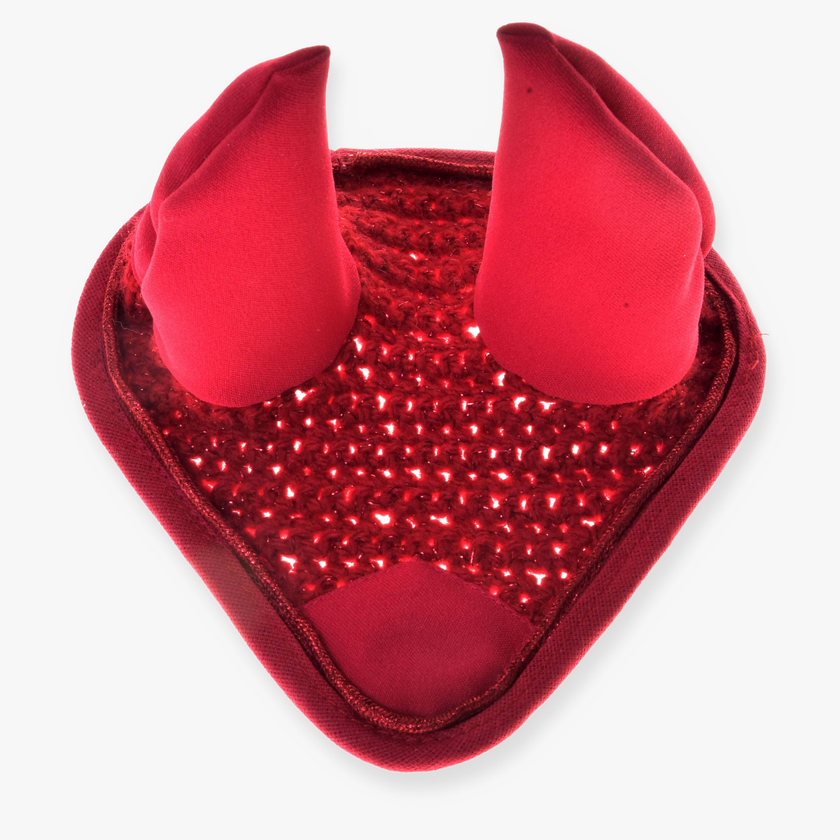 Bonnet d’oreilles rouge en crochet