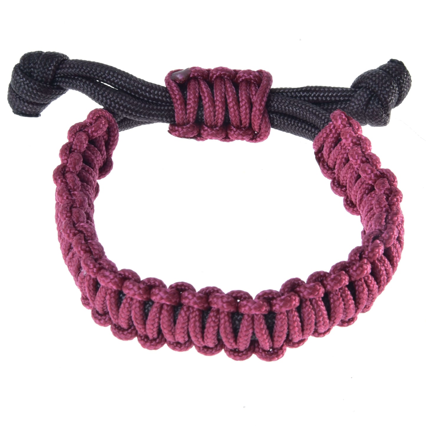The Bracelet Maroon by Hobby Horse LarDen is a handmade accessory with a woven maroon cord, classic rope-inspired design, and black adjustable knot closure, shown on a white background.