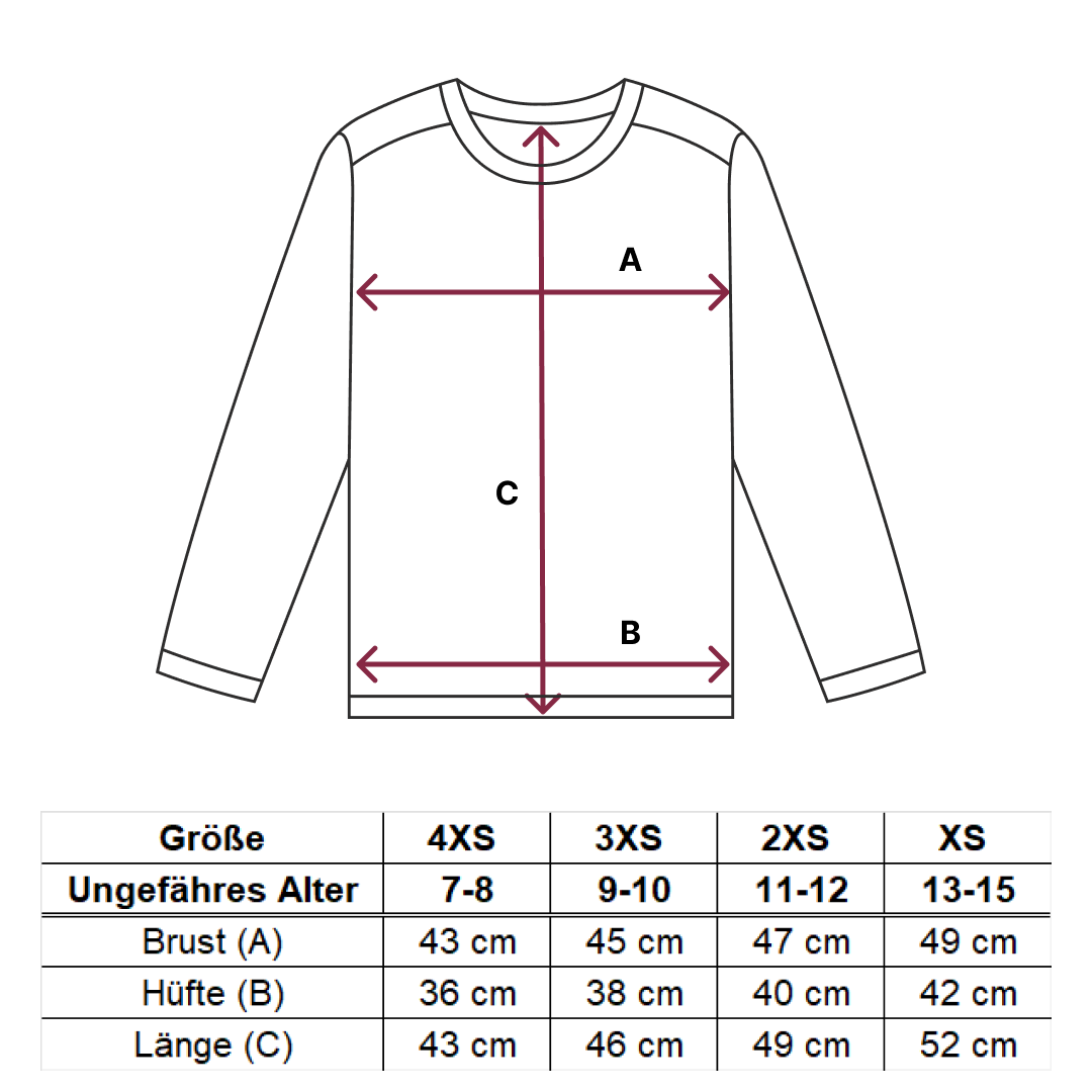 Size guide – Mikina – DE