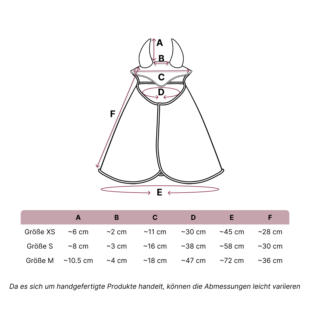 Size guide – Raincoat XS – DE
