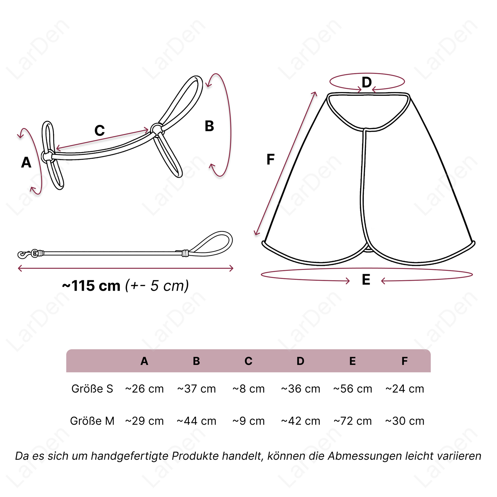 Size guide – Set Harmony – DE