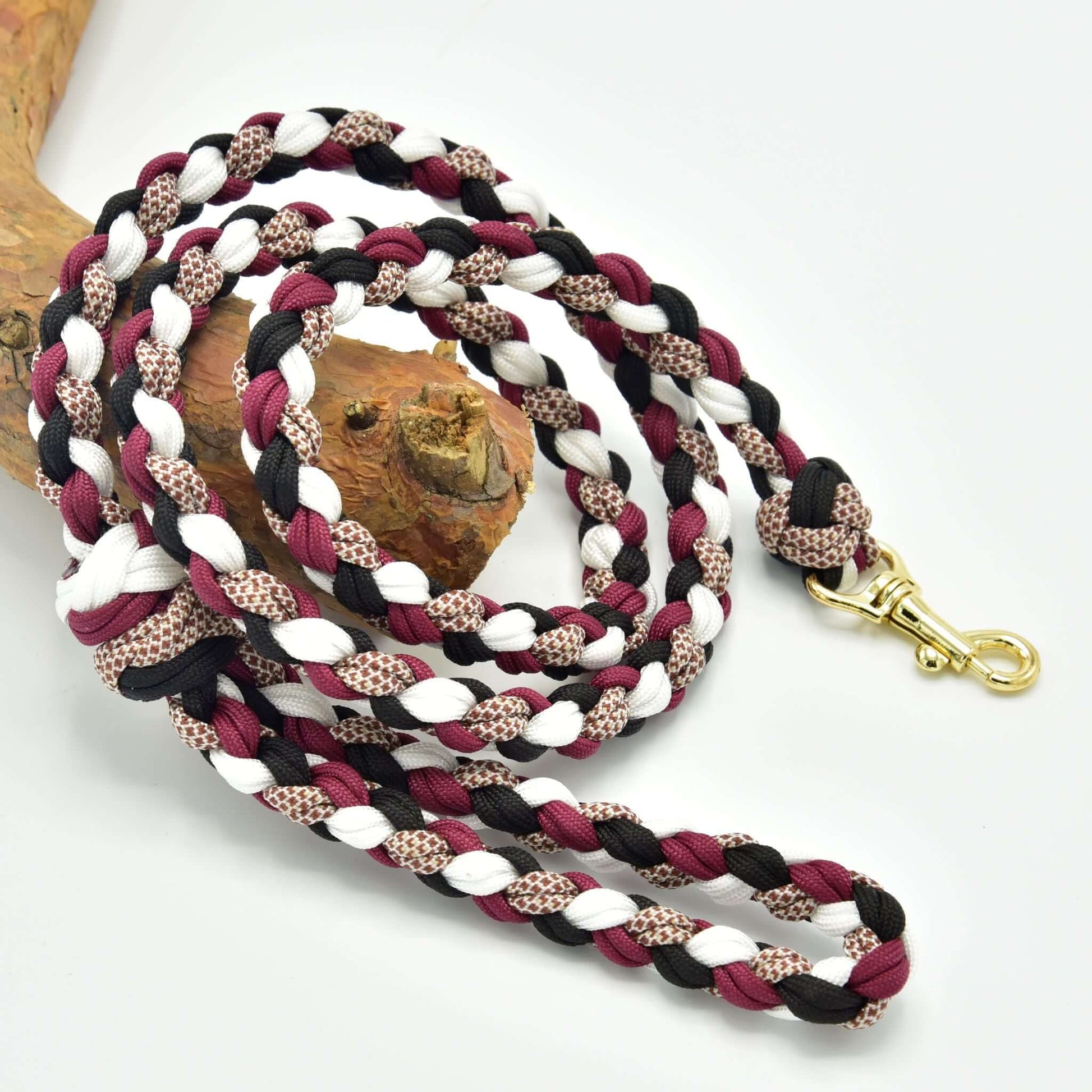 Hobby Horse - Cordelette tressée noir/blanc/bordeaux