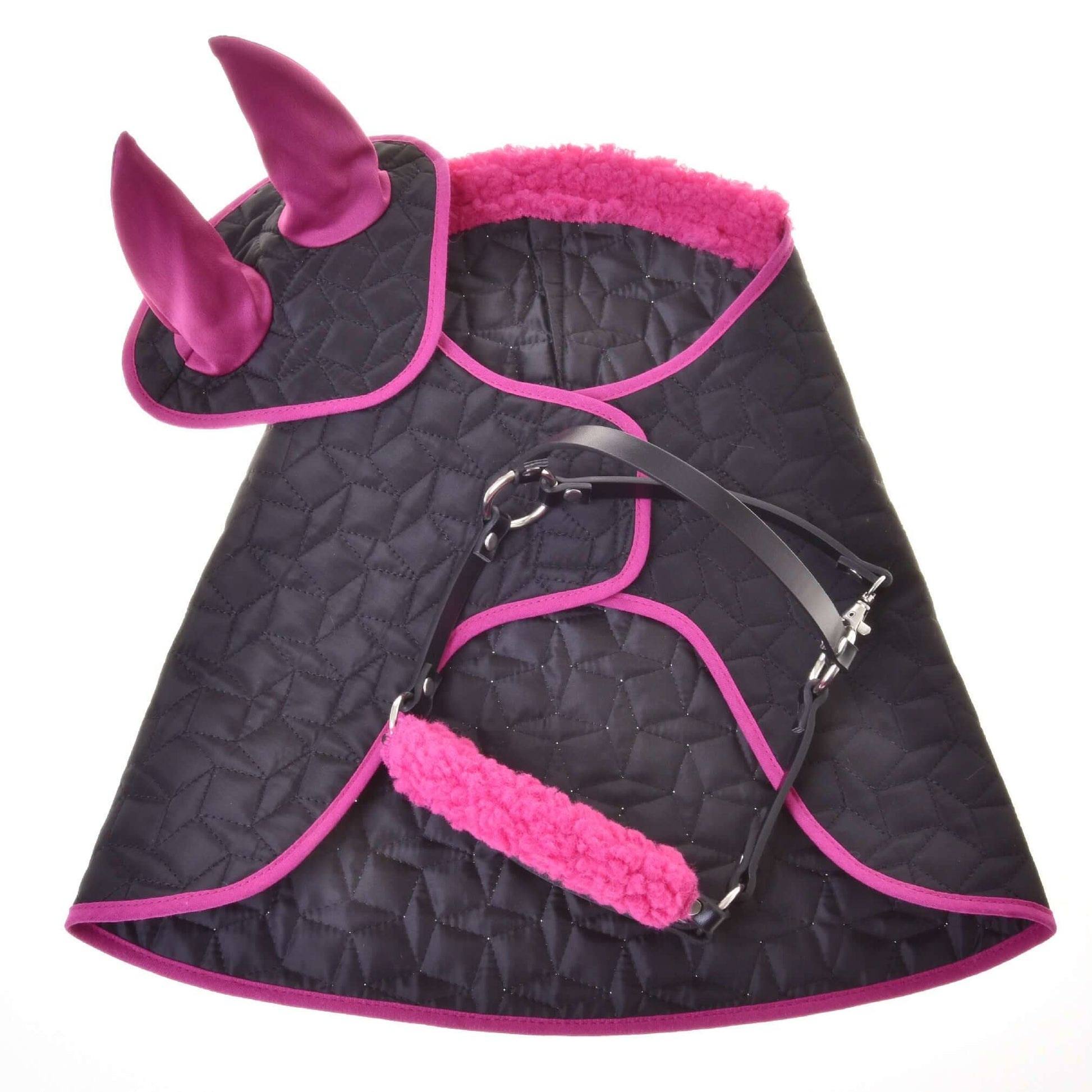 Set Thermo Pinkie (Ohrenkappe + Decke + Halfter mit Fell)