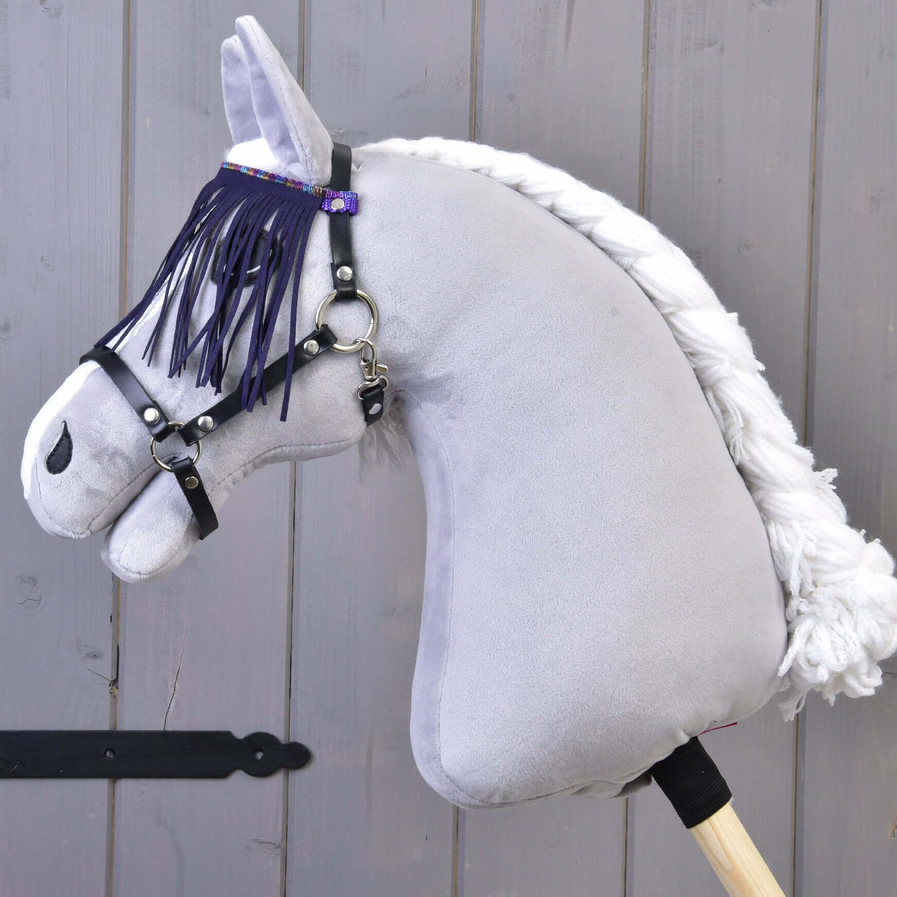 Licol noir avec franges lilas