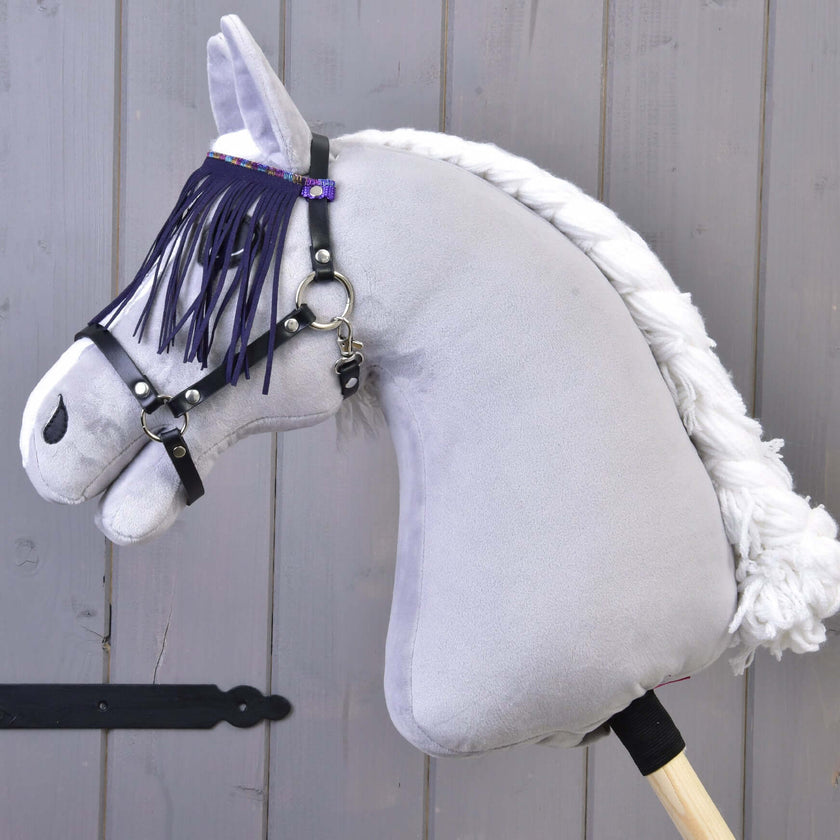 Licol noir avec franges lilas