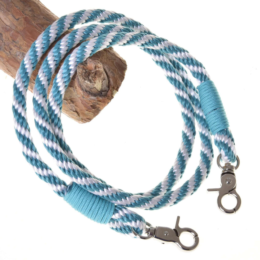 Hobby Horse - Rênes rayées turquoise