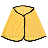 The Blanket Yellow (size M) by Hobby Horse LarDen features black trim and curved edges, shown flat on a white background. Visible stitching and a front closure make it ideal as a horse training accessory.